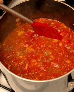garden veg spag sauce in pot