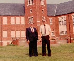 Dr Lawhead (left) poses with an unknown Seminary student
